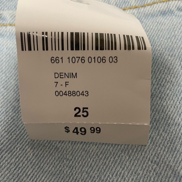 Forever 21 Low Rise Wide Leg Distressed Two Tone Denim Jeans Juniors 25 Waist - Picture 6 of 14